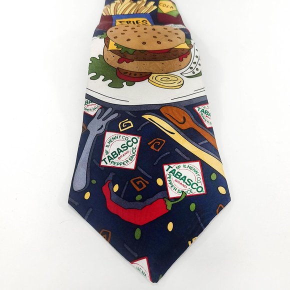 NWT Tabasco Silk Tie – Burger & Fries - Picture 2 of 7